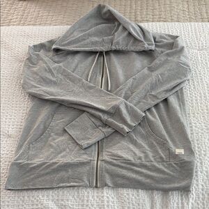 Vuori Light Gray Zip-Up Hoodie halo medium
